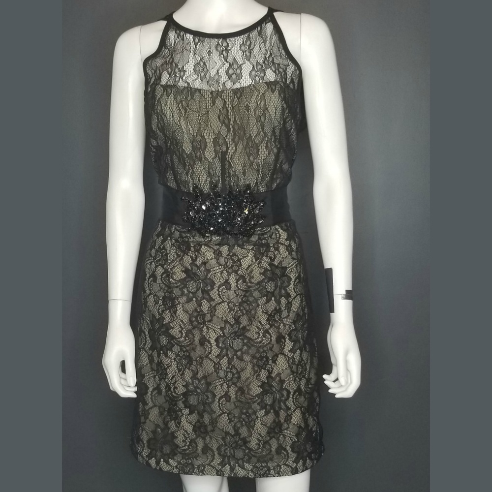 MM COUTURE by Miss Me Black lace dress L